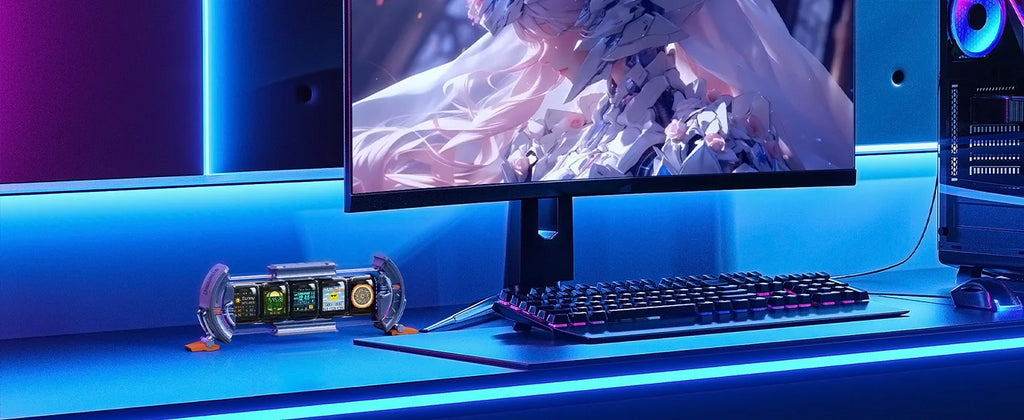 Divoom Times Gate Gaming Room Setup Digitaluhr mit intelligenter App-Steuerung, WLAN-Verbindung, RGB-LED-Anzeige, Büro-Dekor Cyberpunk
