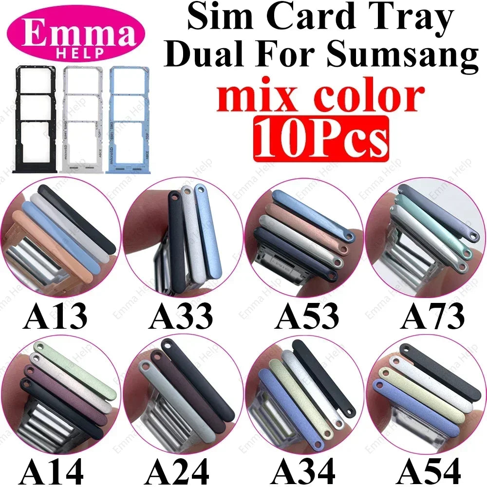 10Pcs Dual-Karten-Telefon-SIM-SD-Kartenfach für Samsung Galaxy A14 A24 A34 A54 A13 A23 A33 A53 A73 SIM-Kartenhalter-Adapter-Schublade Hauptbild