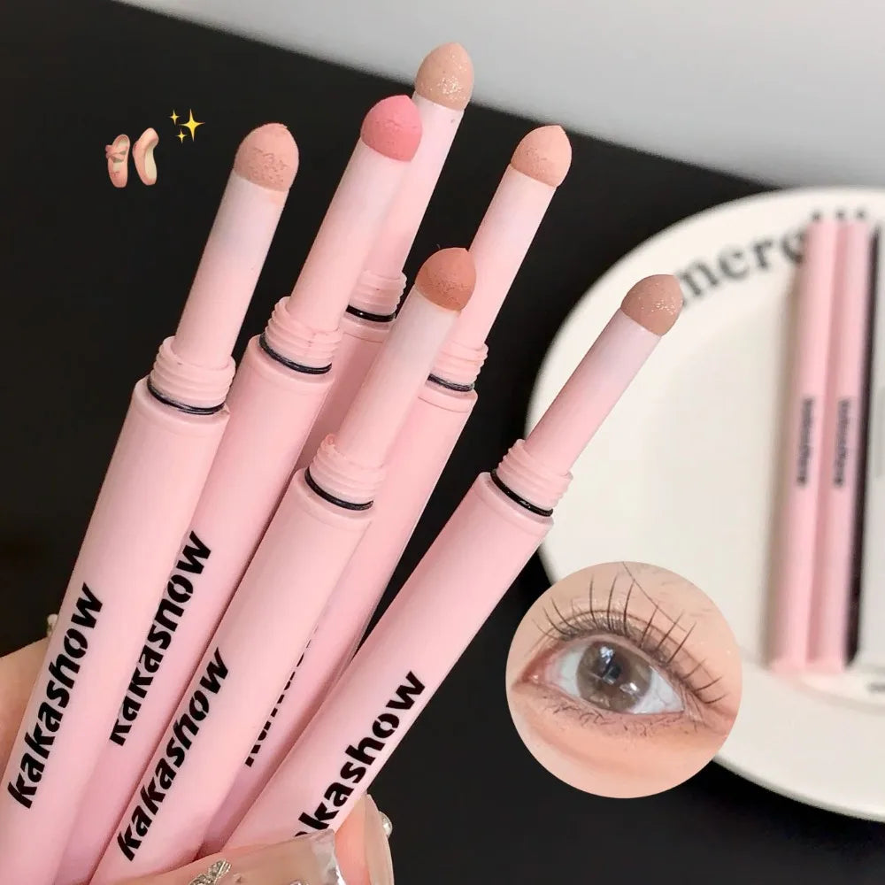 Doppelseitiger Lying Silkworm Eyeliner Pencil Diamond Glitter Matt Aegyosal Pen Aufhellende Creme-Lidschatten-Highlighter-Augen-Make-up