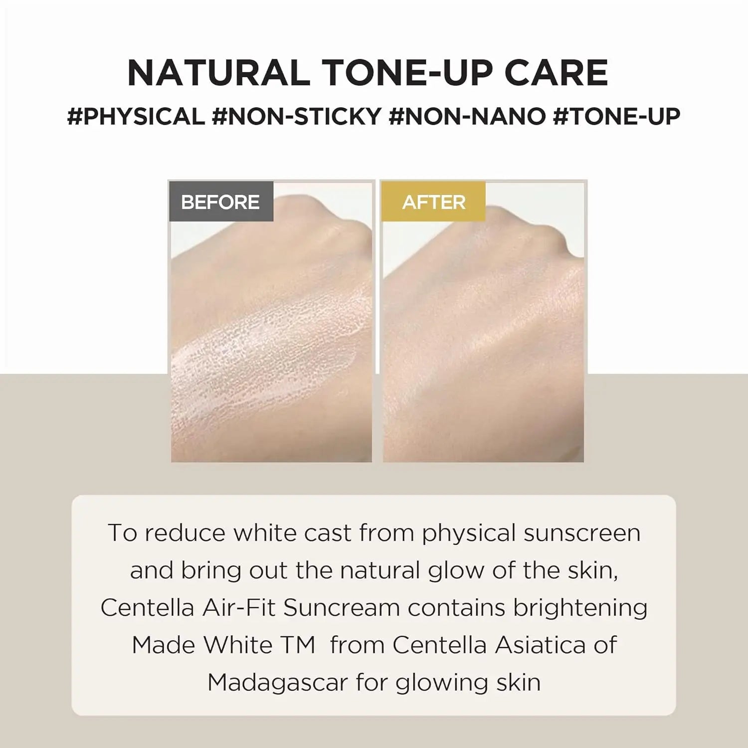 Koreanische Hautpflege Sonnencreme Serie, Centella Sonnen Serum Sonnencreme, Hyalu Cica Water Fit Air Sonnencreme ToneUp aufhellender Sonnenblock 50ml