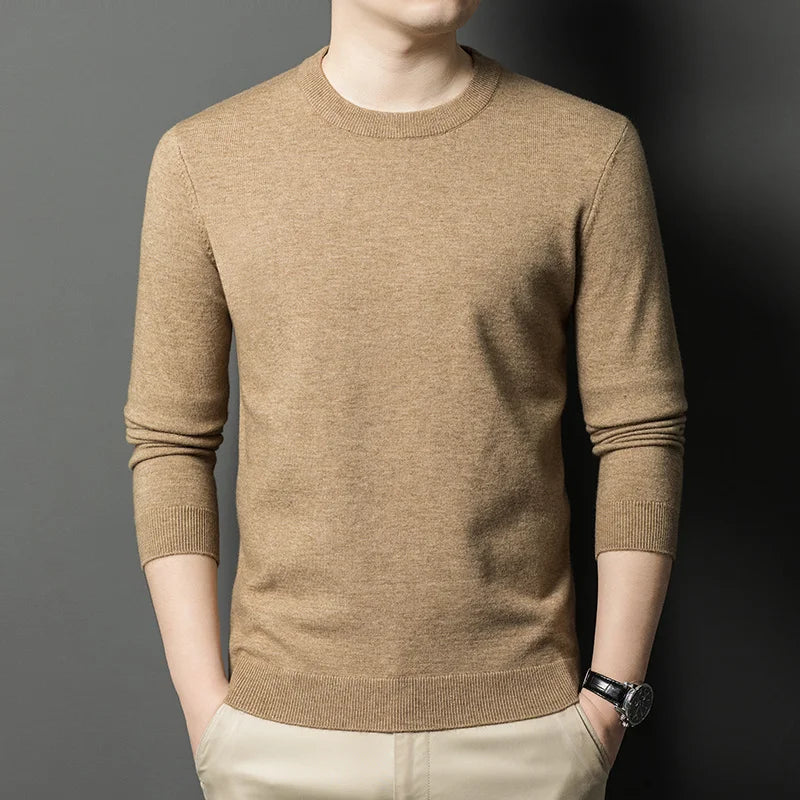 2025 Neuer Herren-Freizeitpullover Rundhals Langarm Strickpullover Rautenmuster Mode Vielseitiges Oberteil 2029