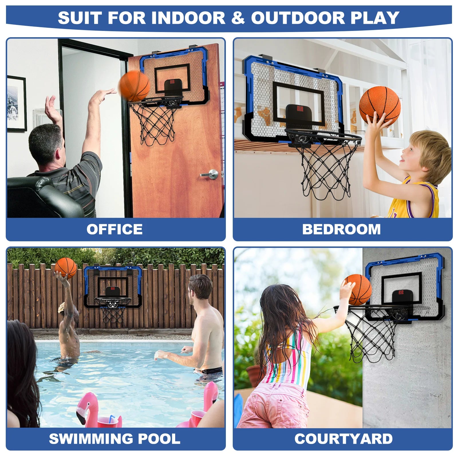 Ring Basketballkorb Wandmontiertes Indoor-Trainings-Kinder-Basketballspielzeug Mini-Basketballkorb-Set für Kinder-Outdoor-Spiele