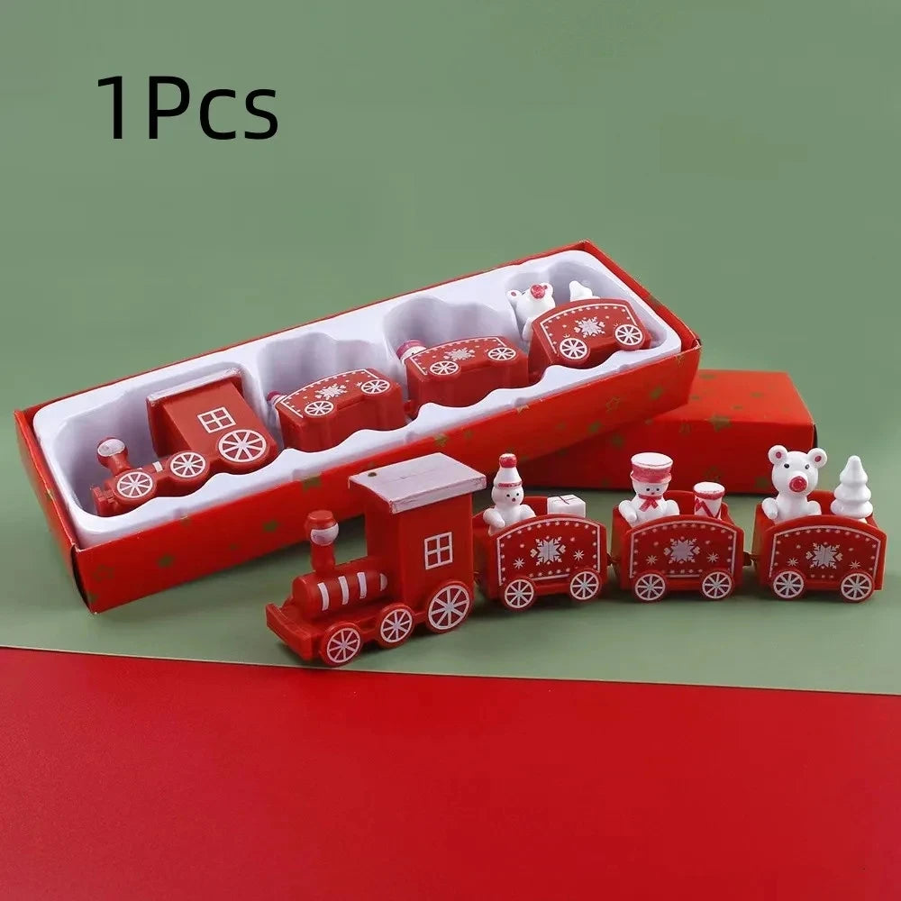 Weihnachten Kunststoffe Zug Spielzeug Mini Zug Deko-Set für Weihnachtsfeier Weihnachtszug Ornament Lustiges Geschenk Heimdekoration