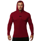 Gym Running Sport T-Shirts Herren Baumwolle Langarm Kapuzenpullover Kleidung Fitness Bodybuilding Muscle Hoodies Workout Jogging Shirts