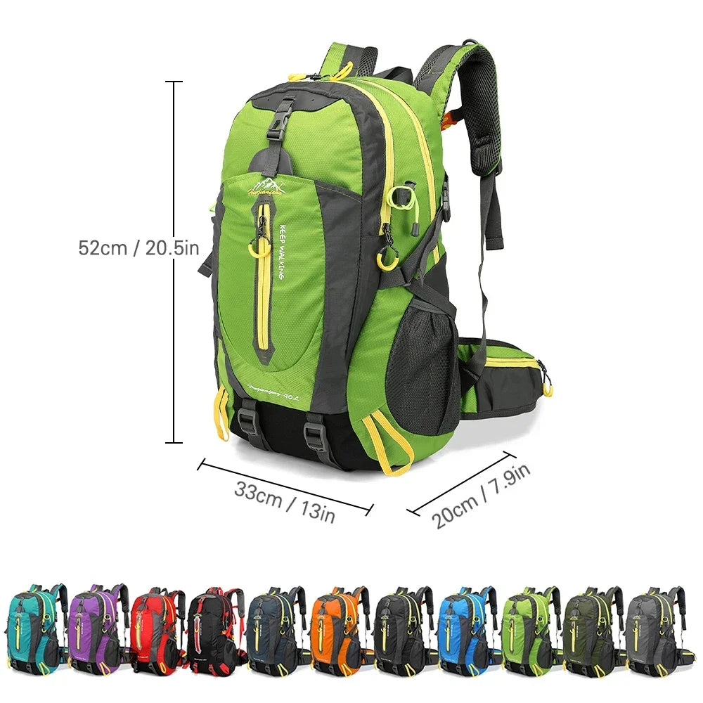 40L Wasserabweisender Reise-Rucksack Camping Wander Laptop Daypack Trekking Klettern Rucksäcke für Herren Damen Wanderausrüstung