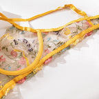 Yimunancy Blumenstickerei Dessous-Set Damen transparentes 2-teiliges Boho-BH + Höschen Unterwäsche-Set Intimates