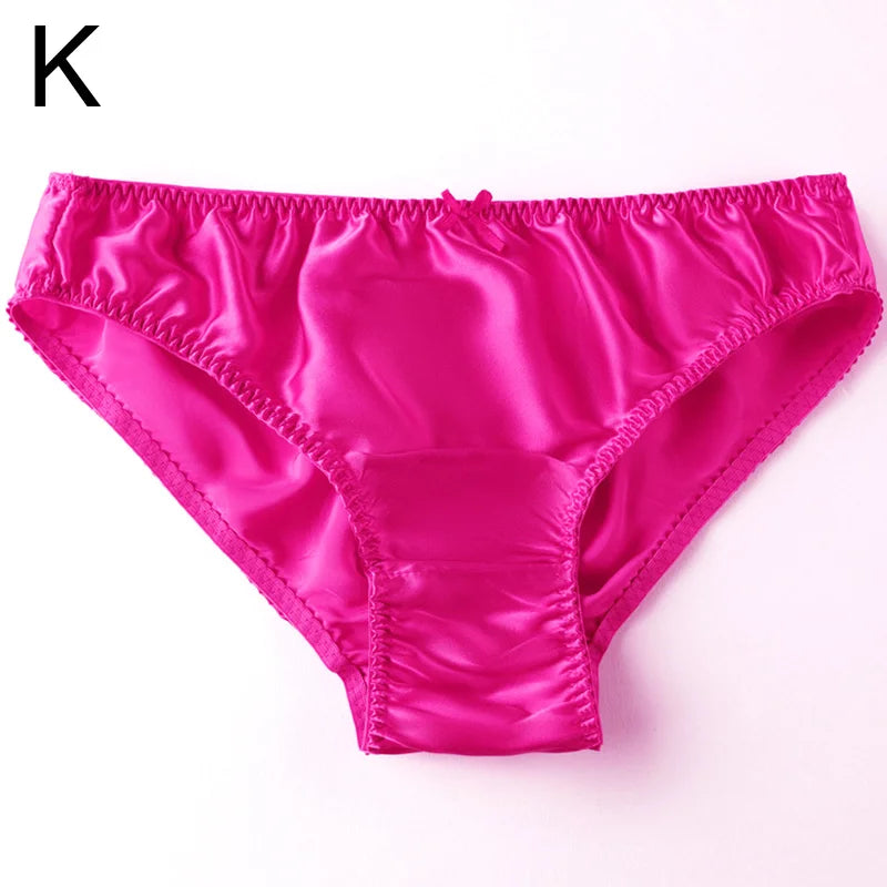 Damen 100% Maulbeerseide seidiger Slip Mode Spitze Brief Große Größe Bequeme Atmungsaktive Einfarbige Dessous Nahtlose Unterwäsche