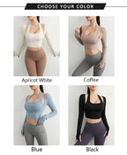 Cloud Rise Damen Yoga-Shirts Sport-Trainings-T-Shirt Sexy Mädchen Langarm-Bluse Fitnessstudio Fitness Crop Top Herbst Winter Sportbekleidung