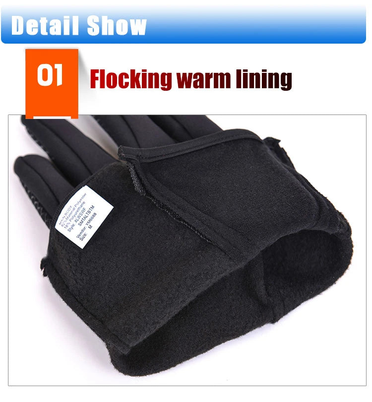 Winter Fahrradhandschuhe Herren Damen Motorrad Fleece Sport Reißverschluss Herbst Touchscreen Warm Wasserabweisend Winddicht Rutschfest Handschuh
