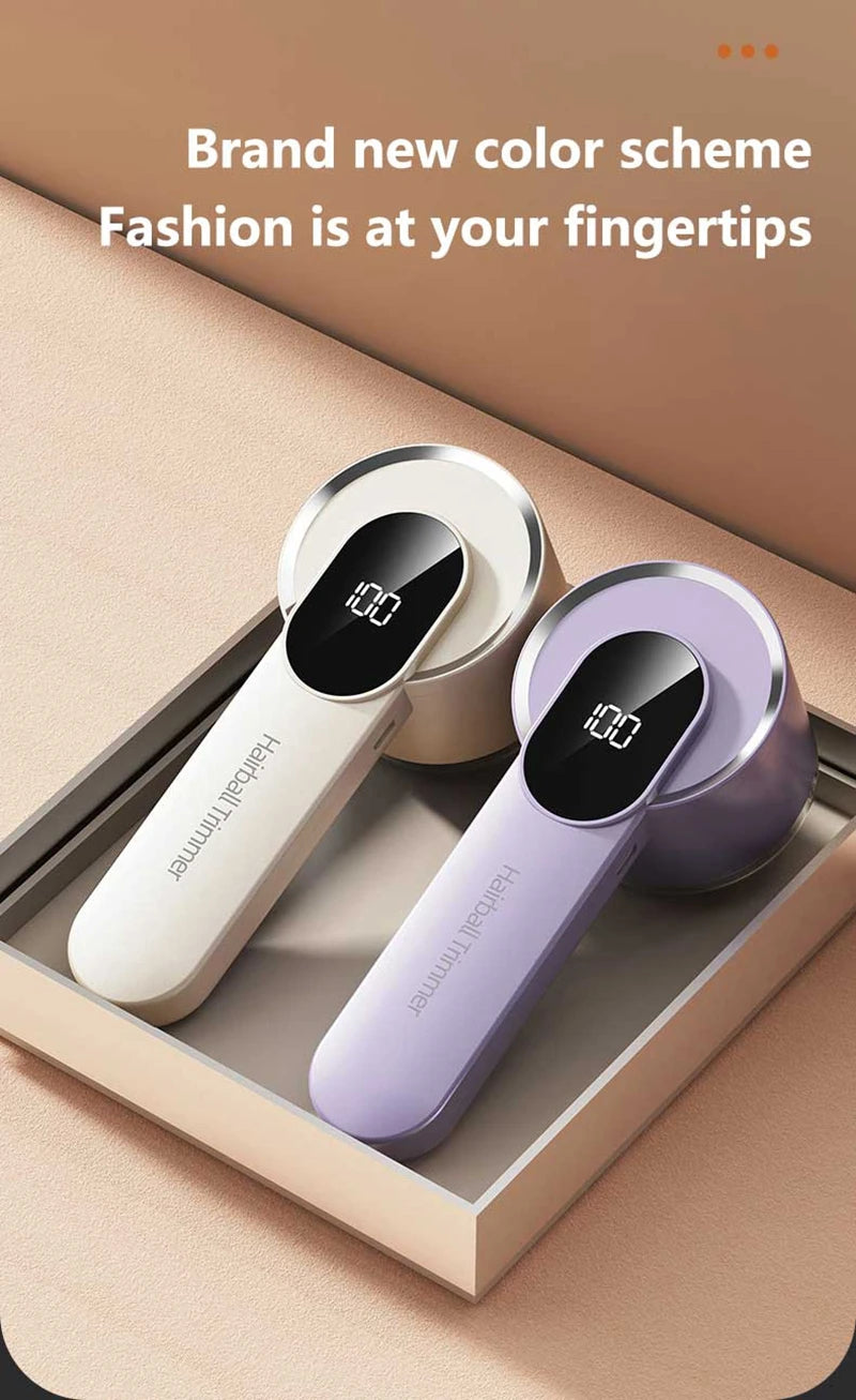 Lenovo Fusselentferner Kleidung Haarbällchen Trimmer Kleidung Pullover Stoffrasierer LED-Anzeige 6 Klingen Tragbare Stoffentfernungsmaschine