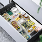 25tlg. Schubladen Organizer Set, durchsichtige Kunststoff-Schreibtischteiler, Behälter, Schlafzimmer-Kommode, Büro-Aufbewahrungsbox für Make-up, Schmuck, Gadgets