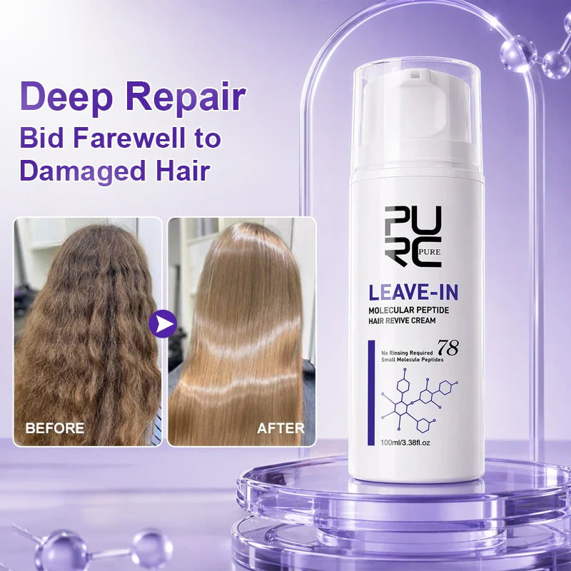 PURC Keratin Haarkur Leave-In Haarmaske Glättung Reparatur Geschädigtes Frizz Glattes Glänzendes Haar Creme Haarpflegeprodukte