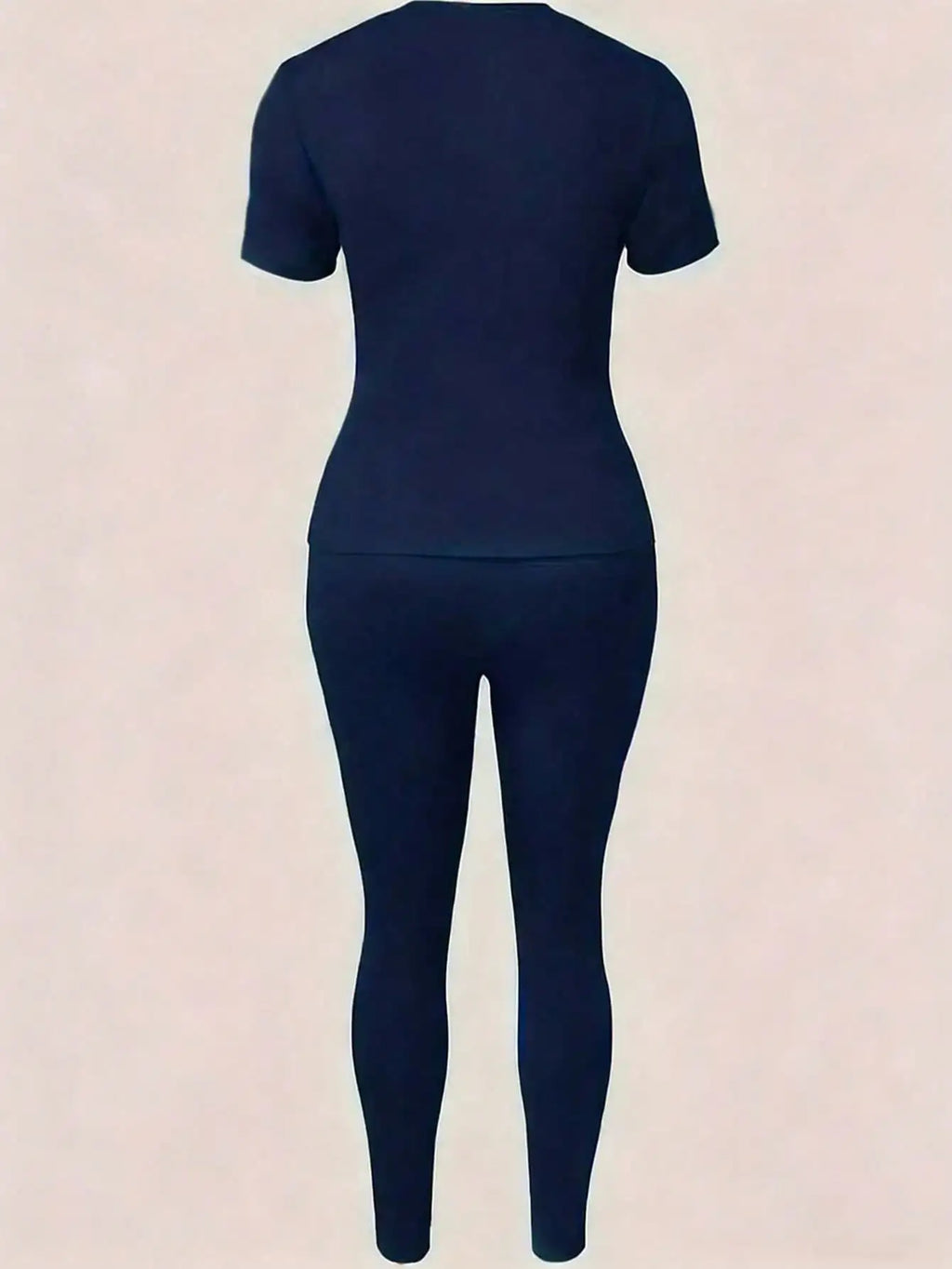 Zweiteiliges Set für Damen mit Paris-Druck, lässiges kurzärmliges T-Shirt mit Rundhalsausschnitt und enge Hose, langes Hosen-Set, Kollektion 2026