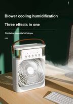 3-in-1 Mini Luftkühler Ventilator Tragbare Haushalts Klimaanlage Luftbefeuchter LED Nachtlicht für Zuhause Büro Schreibtisch Verwendung 25.5x18.5x8cm