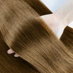 Clip-in Echthaar Extensions Glatt 100% Remy Echthaar Clip-in Extensions Unsichtbare Nahtlose Clip-ins Haarverlängerung 8 Stück Natur