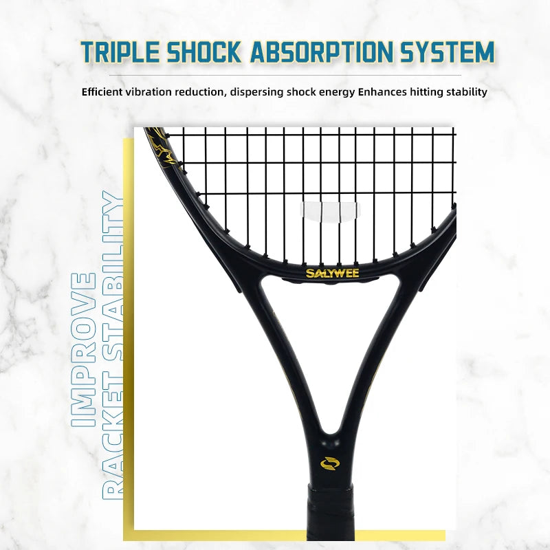 Golden-Dragon Carbonfaser Tennisschläger für Erwachsene, ideal für Fortgeschrittene, Drachen-Design im chinesischen Stil, 50–60 lbs, Gratis-Geschenke