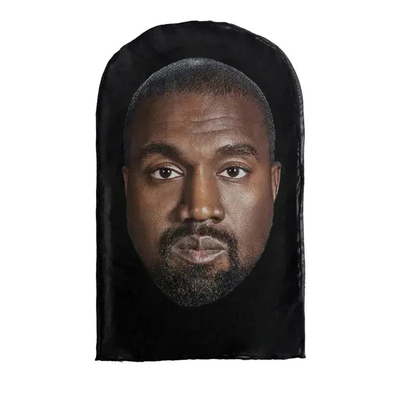 Neue 3D-gedruckte Kanye Maske Drake Elastisches Mesh Vollgesichtsmaske für Unisex Cosplay Kopfbedeckung Party Simulation Sturmhaube Mütze Kopfbedeckung