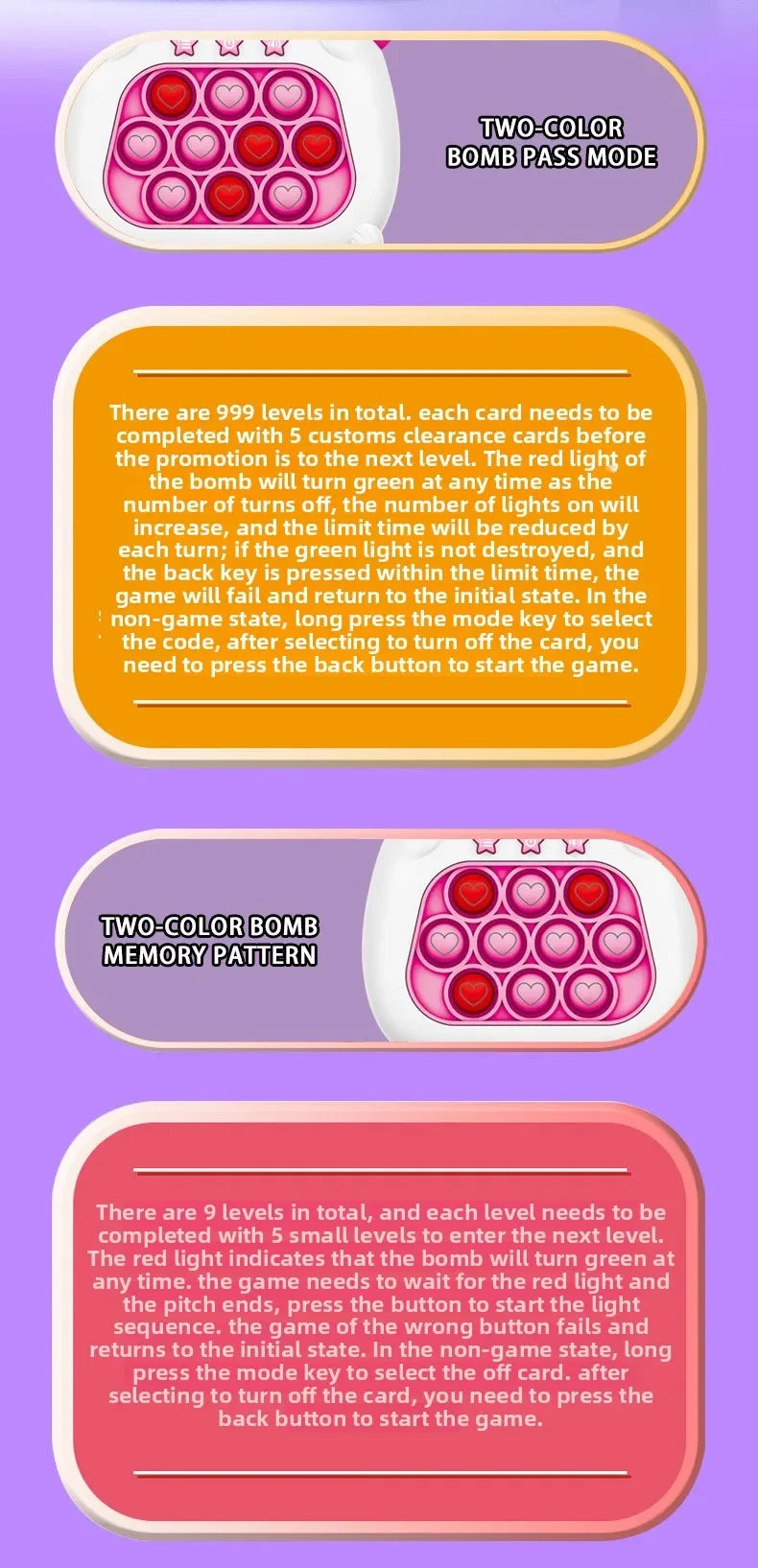 Lotso Game 3D Ground Mouse Challenge Stressabbauende Spielkonsole Quick Push Game Pop Up Quick Push PuzzleToy Geburtstagsgeschenk