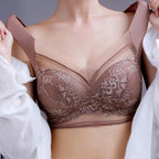 FallSweet 3PCS Lace Push Up Bras for Women Sexy Wireless Bra Ice Silk Deep V Bralette Tops Female Lingerie Mom's Underwear L-5XL