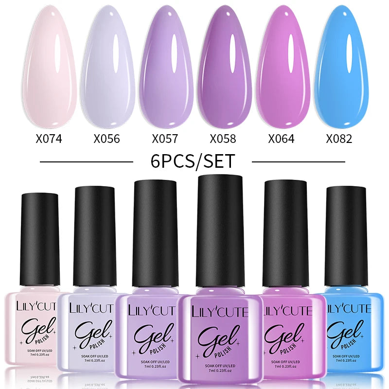 LILYCUTE Nagelgel-Politur-Set, Rosa Grün, Frühling, DIY-Nagelkunst-Design, lang anhaltend, Soak Off UV Gel, Maniküre, Malgel, Vernis-Kit