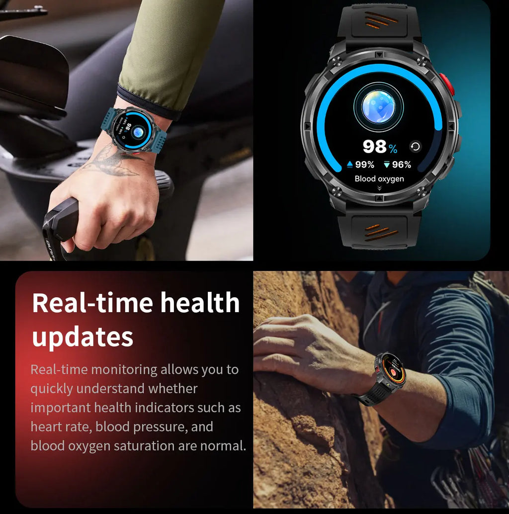2026 Neue T-Rex3 Pro 1100mAh Akku Smartwatch GPS-Route 5ATM Wasserdicht Sport Lauf-Tracker Outdoor Kompass Militär-Smartwatch