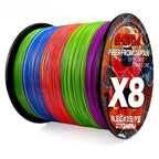 8 Strands Multifilament Angelschnüre Salzwasser Fliegen-Karpfen geflochtene Schnur X8 Spinnköder Angelschnur für Barsch 300m/500m 18lb-78lb