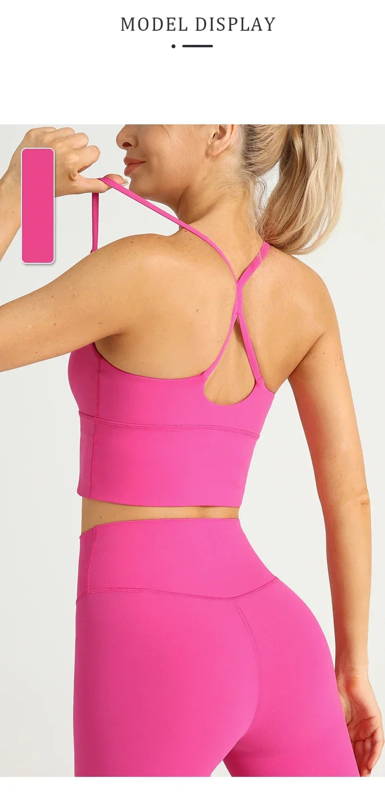 Einfarbiger Damen-Sport-BH mit nacktem Gefühl, sexy Kreuzrücken, Y-Form, Sport-BH, Fitness, Yoga, Joggen, Workout, Sport, Damen-Träger-BH