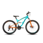 Hiland Mountainbike mit Vollfederung für Herren, 21 Gänge, 26 Zoll Laufrad, Scheibenbremsen vorne und hinten, für Herren, Damen, Erwachsene
