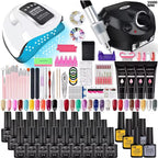 Nagellack-Set Acryl-Nagelset Poly-Nagelgel-Set mit Nagellampe Nagelverlängerung Glitter-Gel UV-Aufbaugel Maniküre-Werkzeugset
