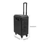 Rollender Make-up-Trolley mit Tattoo-Armlehnenständer, Beauty-Trolley mit 3 Schubladen, 4 Universalrädern und Zahlenschloss