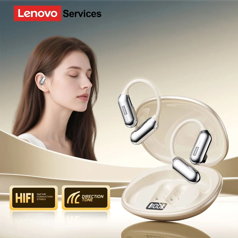 Lenovo LE503 OWS Kabellose Ohrhörer Bluetooth V6.0 Open-Ear Kopfhörer ENC Geräuschunterdrückung Earbuds Wasserdicht Lange Akkulaufzeit