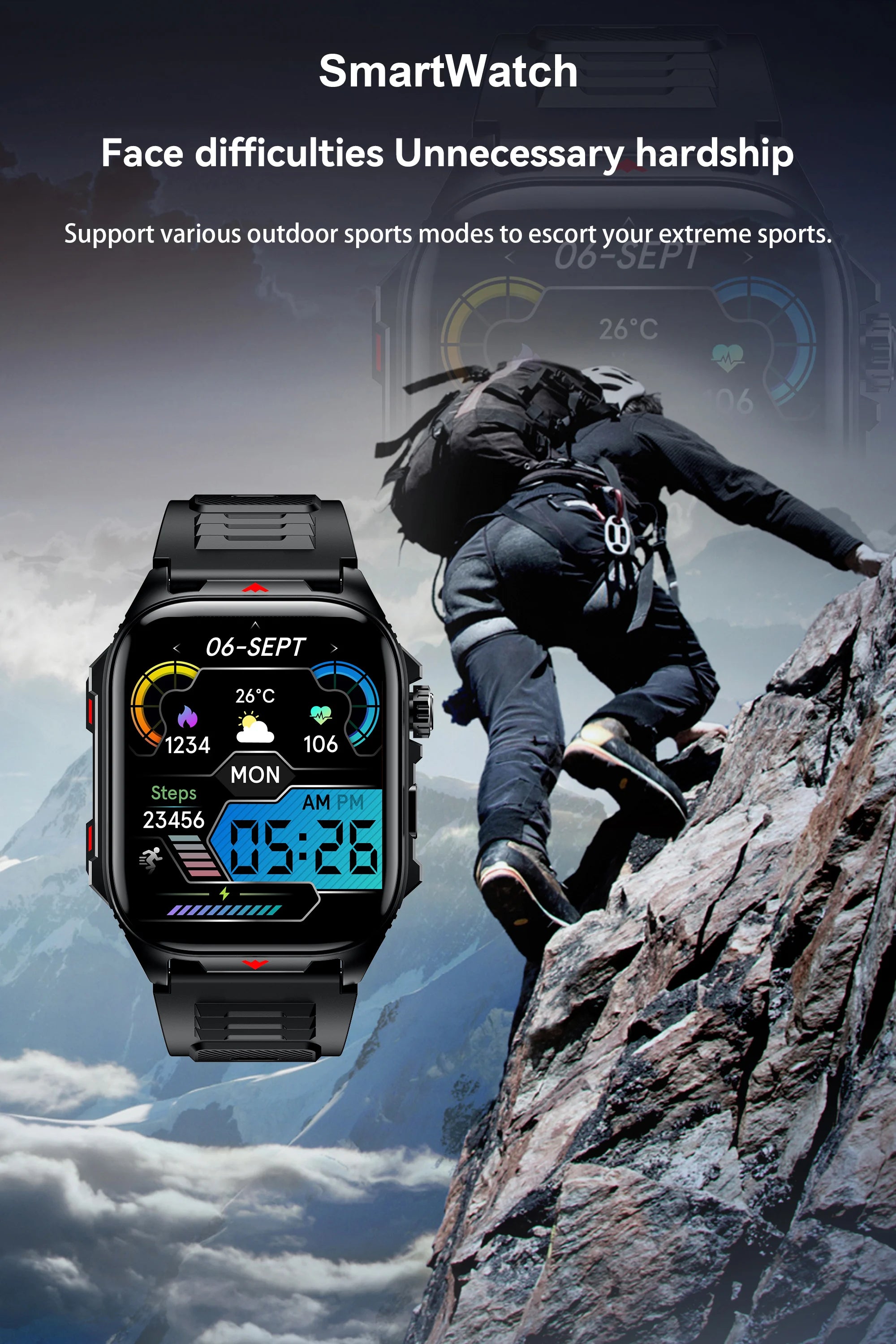 Elektronische Smartwatch BT-Anruf Herzfrequenzmesser Smartwatch Fitness Tracker Wasserdichte Sportuhren für Männer Frauen Android 2026