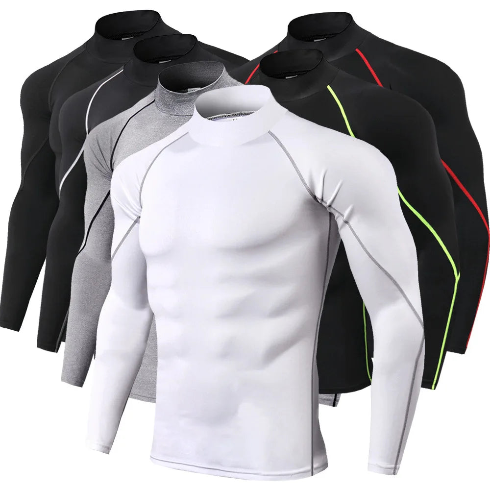 Herren Sport T-Shirt Schnelltrocknend Bodybuilding Laufshirt Langarm Kompressionsshirt Gym T-Shirt Herren Fitness Enges Rashguard Hauptbild