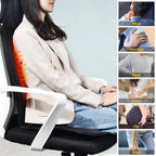 Massagesitzauflage Elektrisch Heizend Vibrationsmassage Nacken Rücken Körperkissen Massage für Auto Zuhause Lendenwirbelmatratze