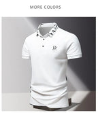 Sommer Herren-Poloshirt modisches Eisseide schnell trocknendes Kurzarm-T-Shirt einfarbig locker sitzendes Businesskragen-Oberteil