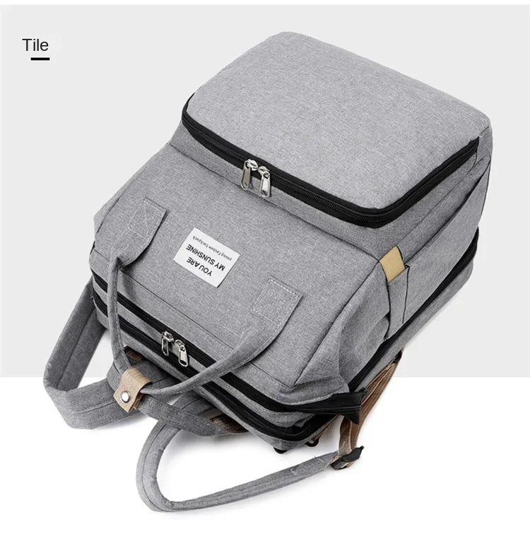 Mommy Diaper Bags Baby Bed Mother Large Capacity Nappy Milk Bottle Backpacks with Changing Mat Convenient Baby Nursing Bags