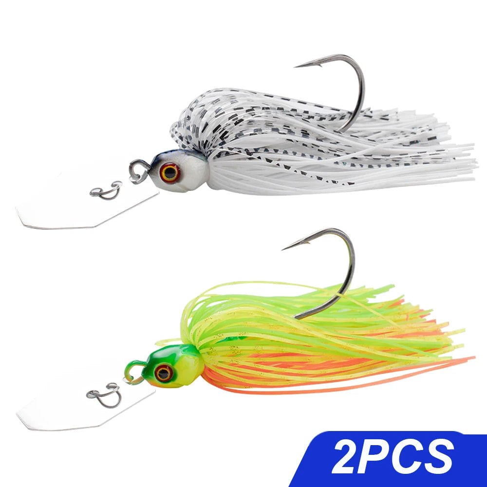 Spinner Bait 7g/9g/12g/14g/21g Angelköder Kit Set Pesca Chatter Weedless Metallblatt Gummifischkopf Haken Draht Spinnerbait
