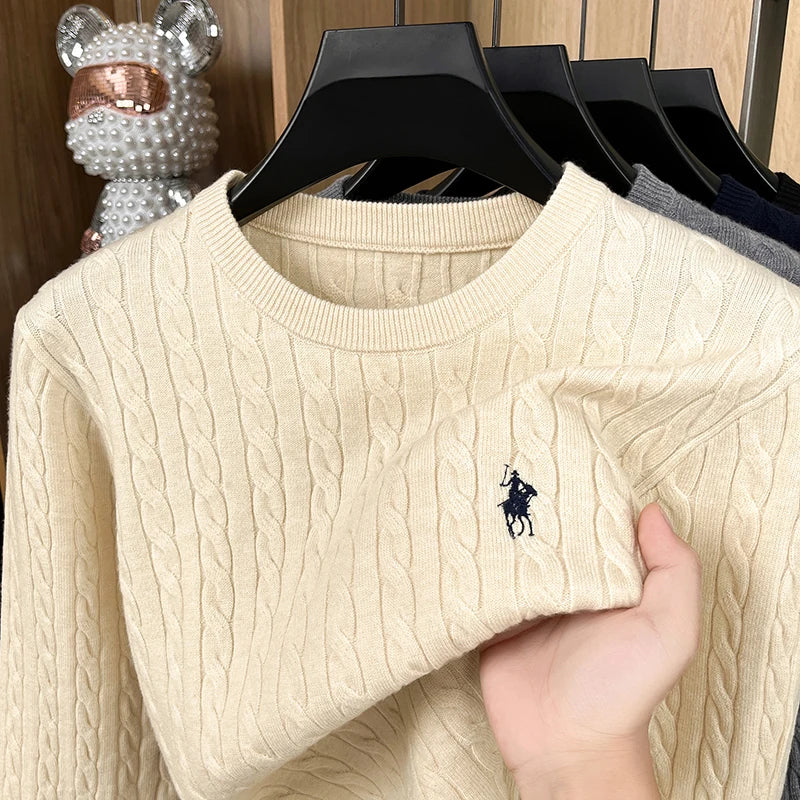 Luxus Herrenmarke Frühling Hochwertiger Strickpullover Rundhals Jacquard-Stickerei Langarm Pullover Freizeit Mode Herren C Hauptbild