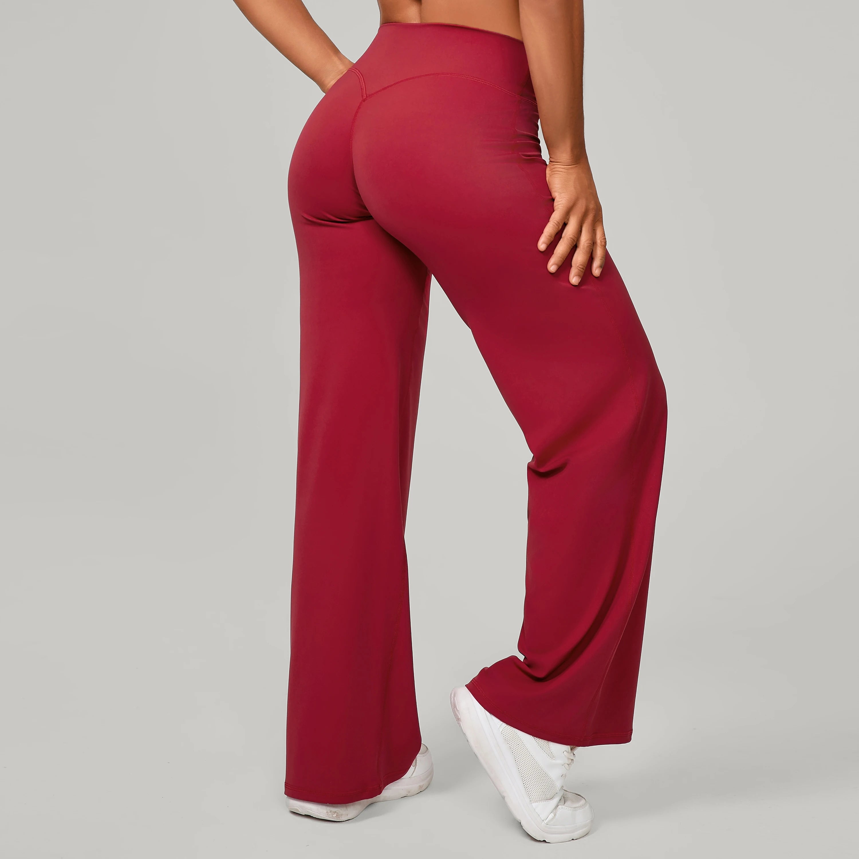Damen gerade Yoga-Leggings weicher, dehnbarer Stoff Damen-Yogahosen GYM Schweißableitende Eigenschaften Lauf-Sport-Hosen