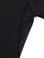 Herren Kompressions-Langarmshirt Schwarz Fitness-T-Shirt Männer Laufen Schnelltrocknend Gym-Top Sonnenschutz Sport-Baselayer