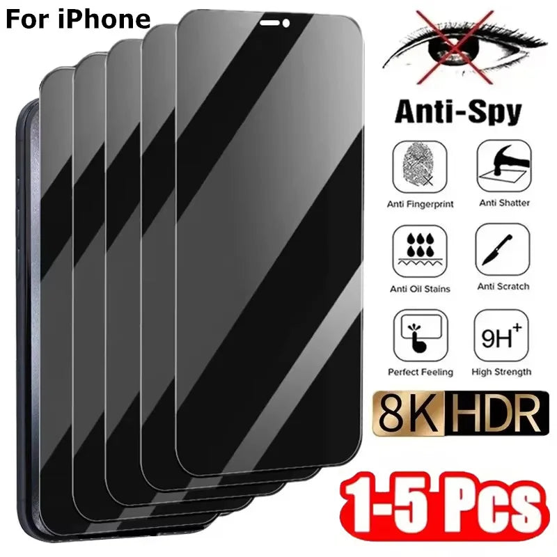 Sichtschutzfolie für iPhone 16 13 15 11 12 14 17 Pro Max Air 16e Anti-Spionage Glas für iPhone 13 12 Mini 7 8 16 Plus SE XR