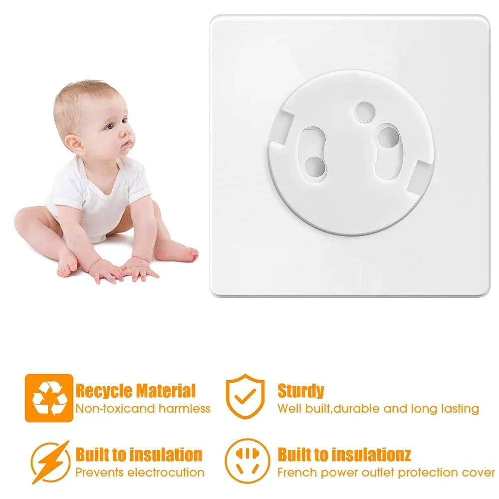 Weiße Schutzkappen für Steckdosen Babypflege Transparent Anti-Stromschlag Babystecker Steckdosenschutz Zweitbild
