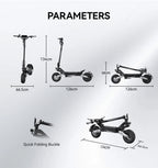 T10 Tragbarer E-Scooter 900W Spitzenleistung 48V 13.5/18 Ah Akku Elektroroller für Erwachsene 11 Zoll Offroad-Reifen Elektroroller