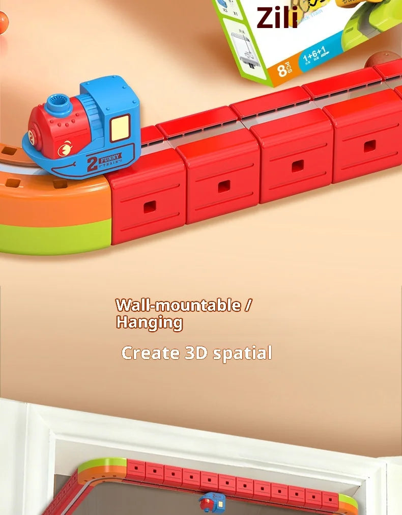 Magnetisches Bullet Train Set für Kinder mit elektrischer Lokomotive, DIY-Gleisbausteinen, pädagogischem MINT-Bauspielzeug, Geburtstagsgeschenk