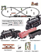 Klassische batteriebetriebene elektrische Eisenbahn Dampflokomotive Set mit Wassernachfüllung für Rauchzug Spielzeug mit Licht & Sound