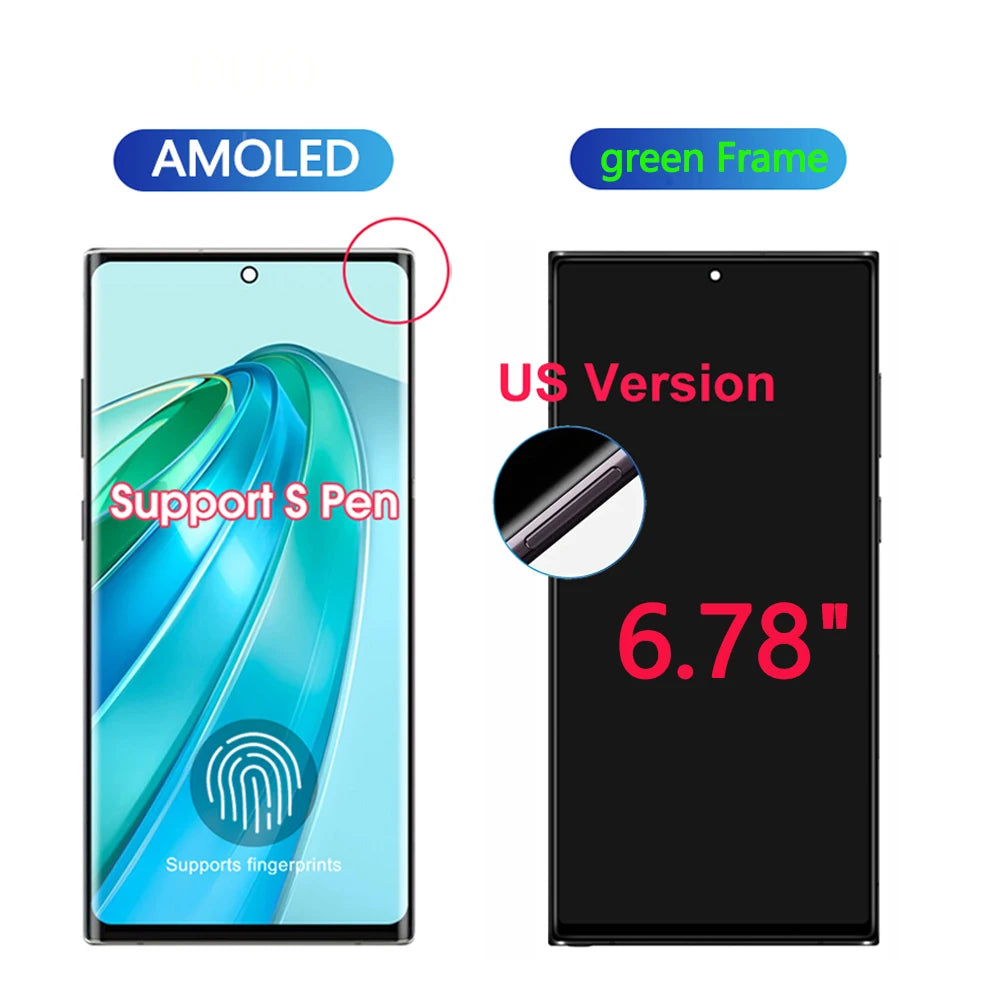 6,8 Zoll Super AMOLED für Samsung Galaxy S23 Ultra S918 LCD-Display Touchscreen Digitizer Baugruppe unterstützt Fingerabdruck und S-Pen