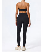 Hearuisavy Sommer Superweiches 2-teiliges Damen-Sportshorts-Set atmungsaktives Fitness-Yoga-BH Freizeit-Push-Up-Workout-Crop-Top