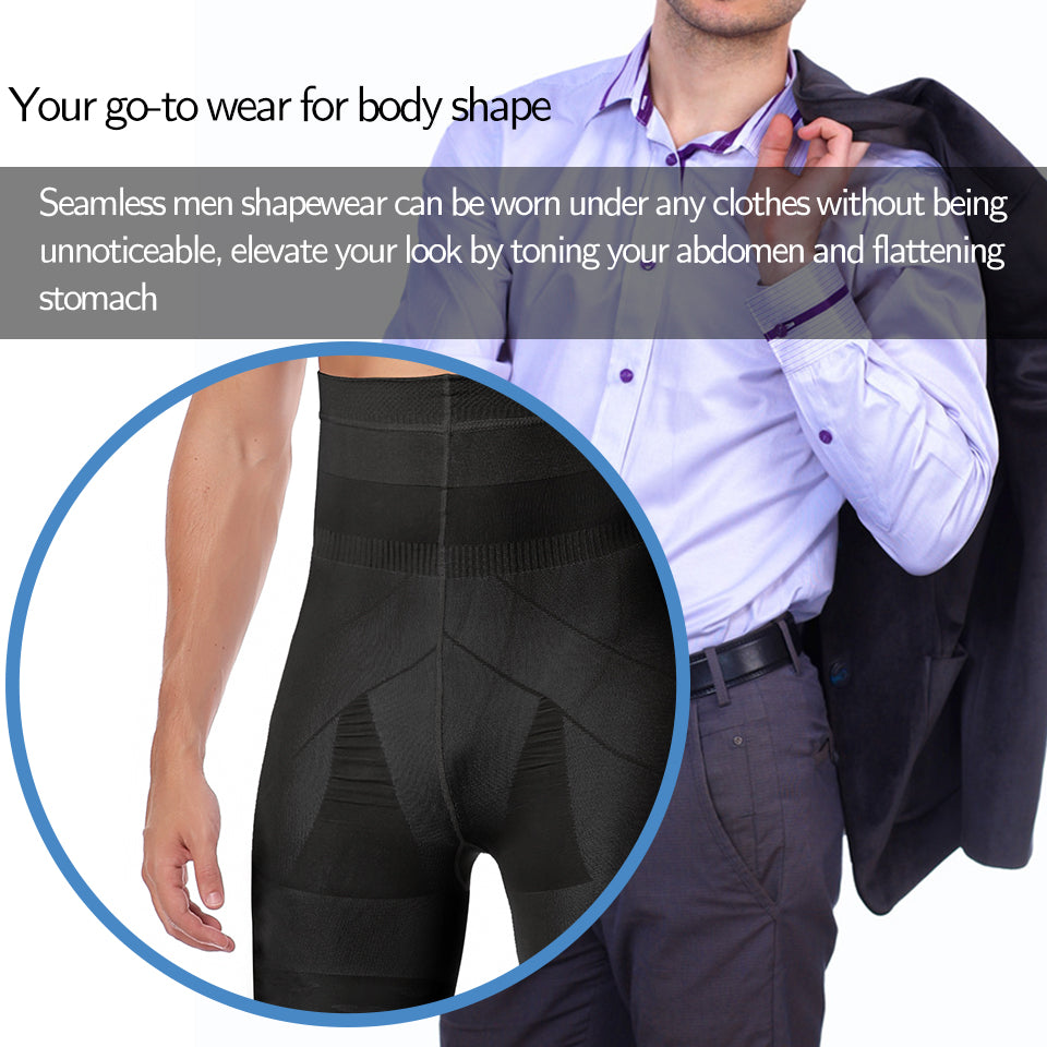 Herren Body Shaper Bauchkontroll-Shorts Shapewear Bauchmieder Boxer Slips Hohe Taille Schlankheitsunterwäsche Bein Kompressionshose
