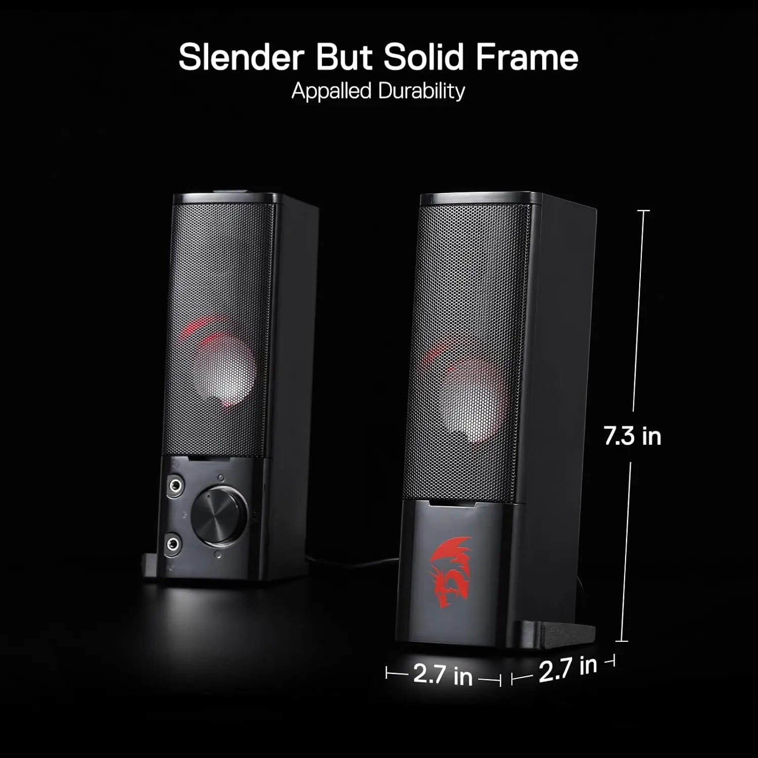 Redragon GS550 PC Gaming Lautsprecher 2.0 Kanal Desktop Computer Soundbar Qualität Bass & Anständige rote Hintergrundbeleuchtung