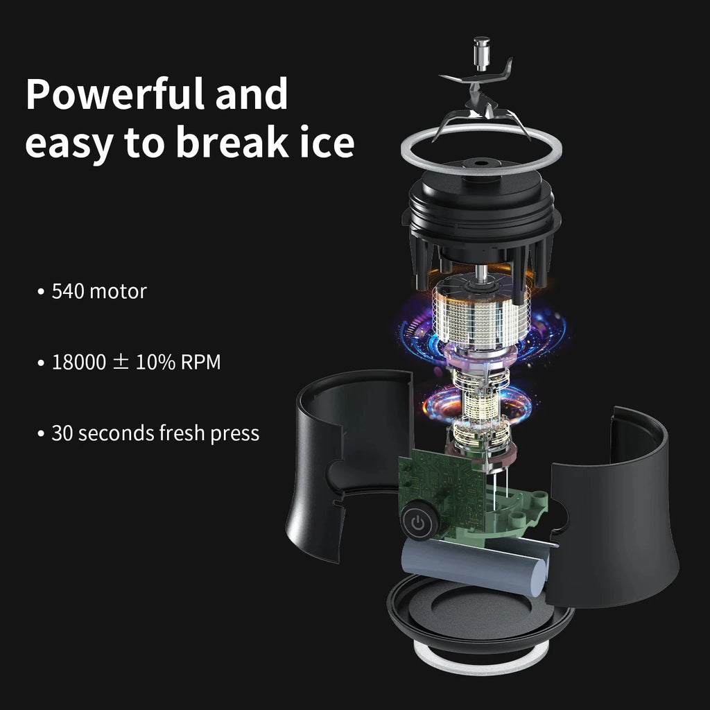 Neuer tragbarer Mixer 600ML Elektrischer Entsafter Fruchtmixer 4000mAh USB wiederaufladbarer Smoothie Mini Mixer Persönlicher Entsafter farbenfroh